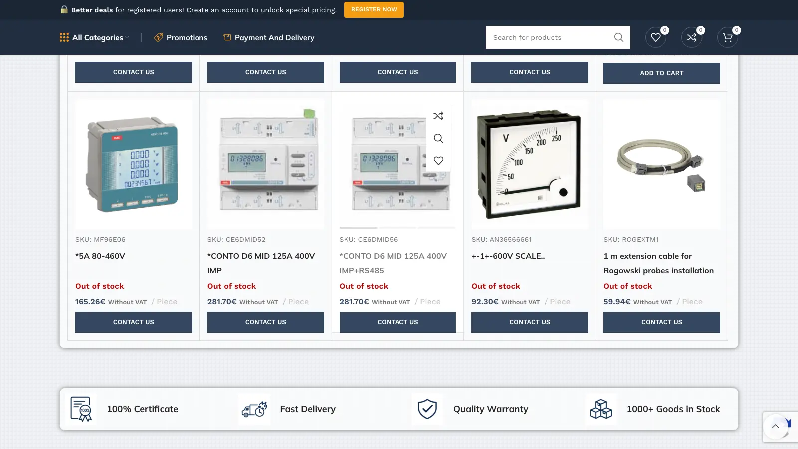 VALLIN Shop — website view